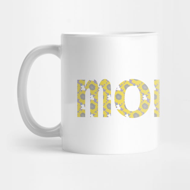 Mom Floral Art Typography Yellow Mommy by ellenhenryart